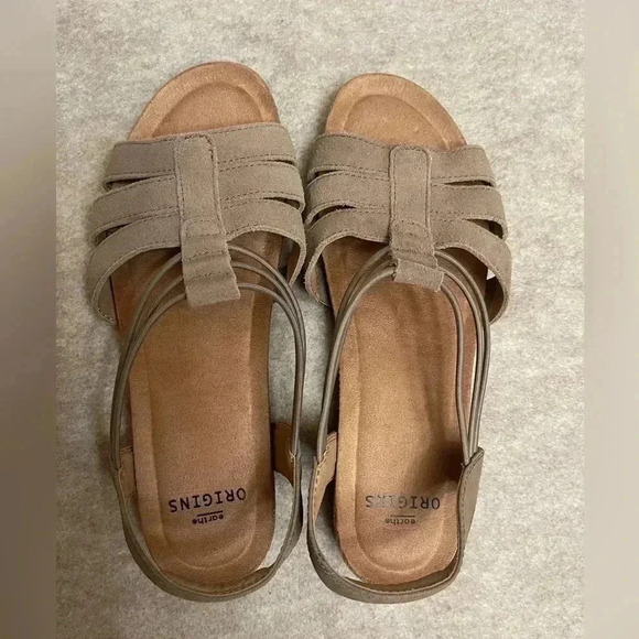 Earth Origins Suede Sling Back Laney Sedona Brown Womens Sandals size 8 Wide - Picture 11 of 14